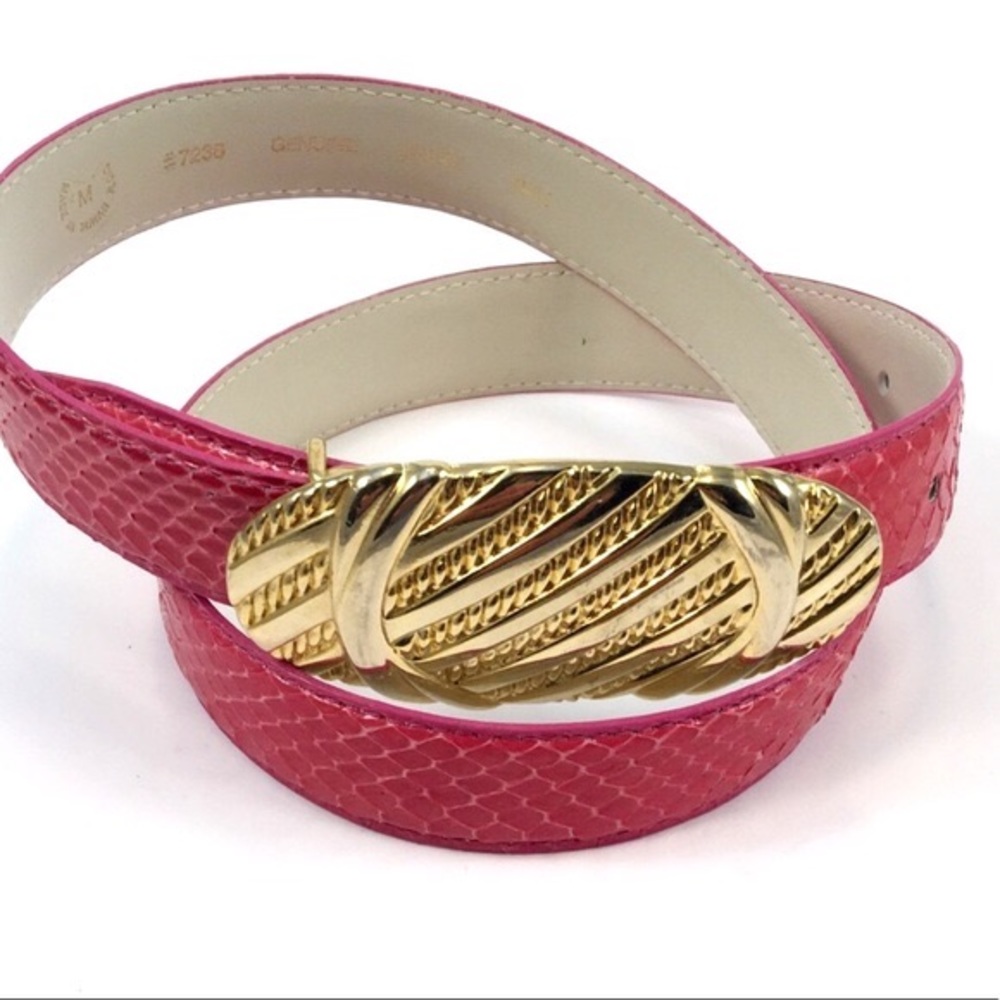 BOC Womens Genuine Pink Snake Skin 1.5” Med Belt